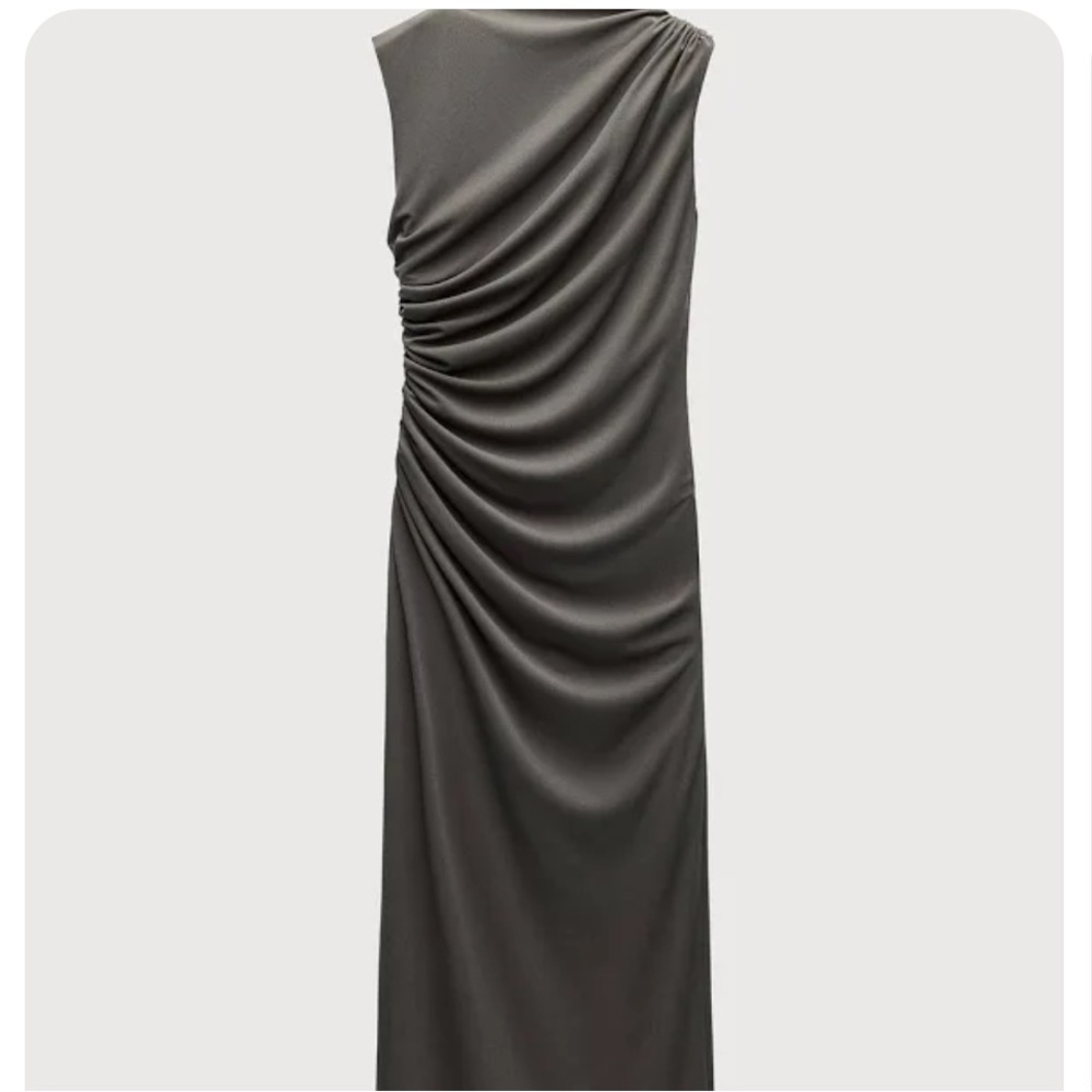 NWT Zara Women's Draped Midi Dress